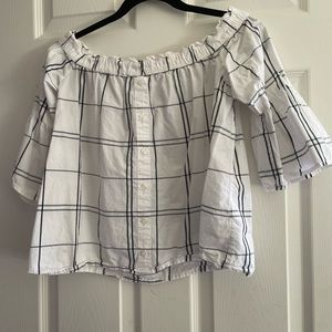 Abercrombie & Fitch Black and White Plaid Blouse